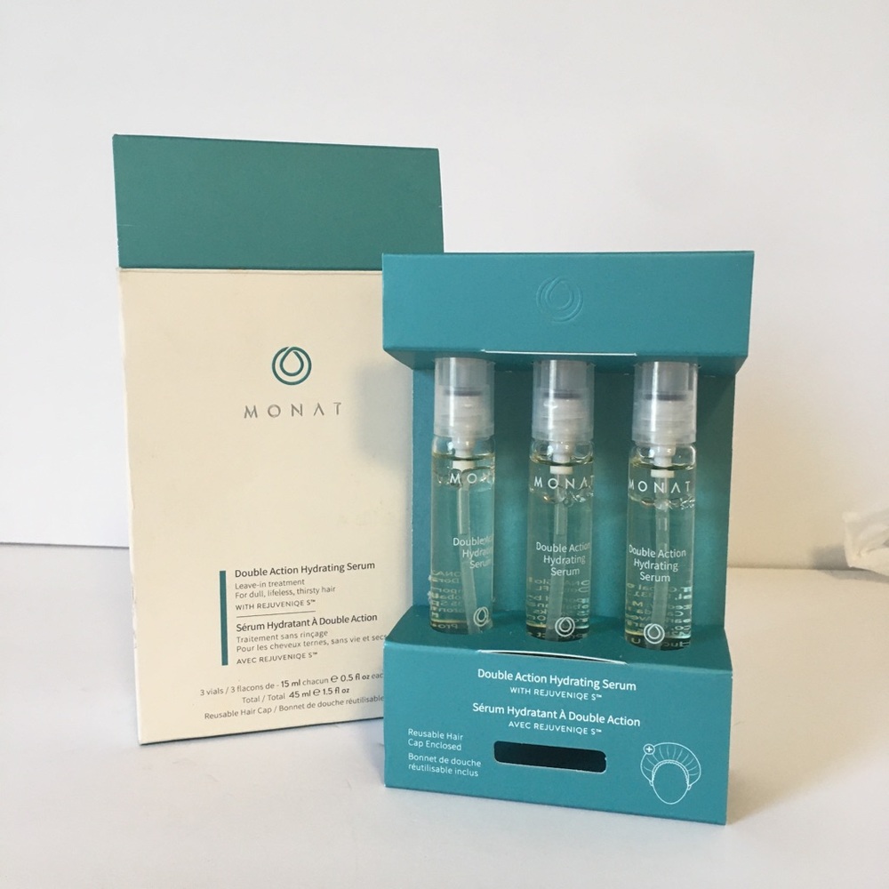 MONAT Double Action Hydrating Serum Leave-in Hair Treatment 3 Vials